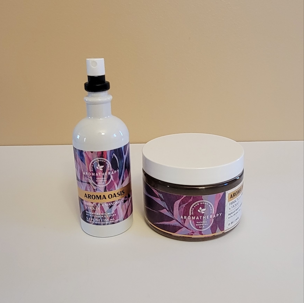 Bath & Body Works Aromatherapy Aroma Oasis "Hibiscus+Mandarin+Violet" Set